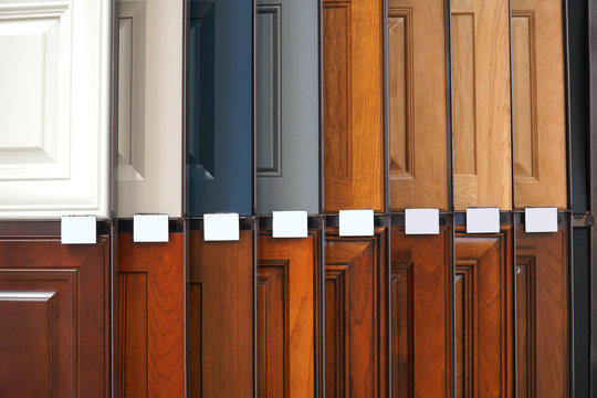 Wood Cabinet Door Samples In Market In A Row