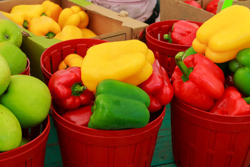 Market with vegetable market pepper