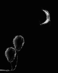 Two Water Balloons in Moonlight - obrazy, fototapety, plakaty