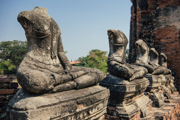 Old buddha statue in Wat Chaiwatthanaram