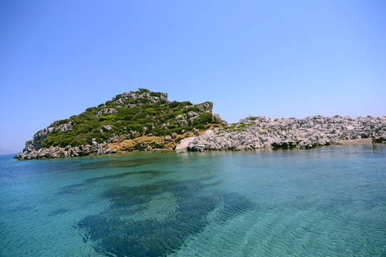 Beautiful Turquoise Cove and Clear Water Near Datca, in Mugla, Turkey