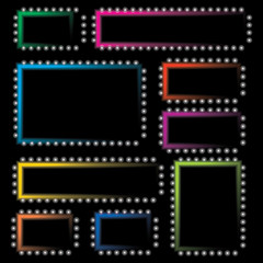 Set of Neon Colored Frames.