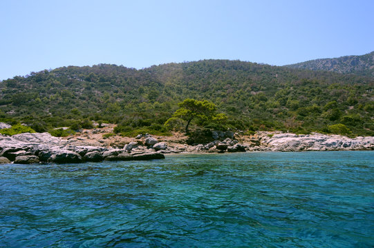 Beautiful Turquoise Cove and Clear Water Near Datca, in Mugla, Turkey