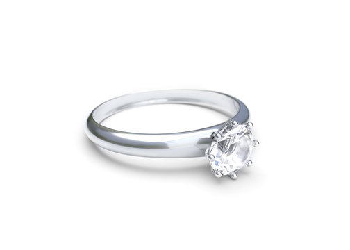 Wedding ring on white background. 3D illustration