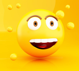 3d Emoji icons with facial expressions.