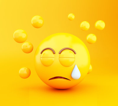 3d Emoji icons with facial expressions.