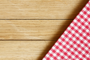 Tablecloth on the wooden table./Tablecloth on the wooden table 