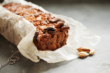 Traditional fruit cake with nuts