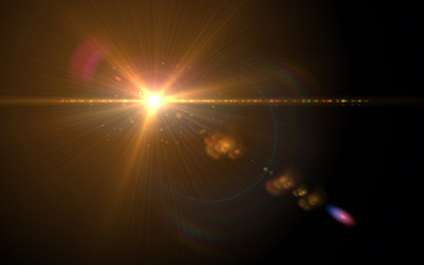 Beautiful abstract image of lens flare with black background