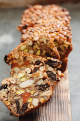 Traditional fruit cake with nuts