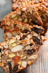 Traditional fruit cake with nuts