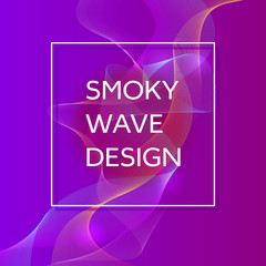 Smoky waves background. Structural curved pattern, flow motion illustration. Abstract backdrop, template for cover, banner, poster or packaging