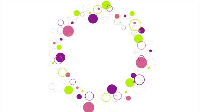 Colorful retro circles abstract motion background clip. Seamless loop. Video animation Ultra HD 4K 3840x2160