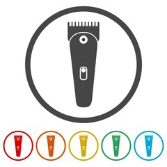 Hair clipper icons set - Illustration 