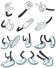 different hands and legs of human