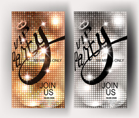 Sparkling disco gold and silver background. Vector illustration