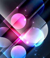 Vector glowing geometric shapes background
