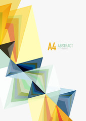Triangular low poly vector a4 size geometric abstract template
