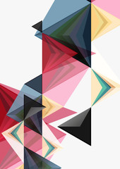 Triangular low poly vector a4 size geometric abstract template