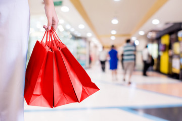 Woman with shopping bags.