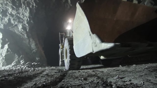 Bulldozer in mine