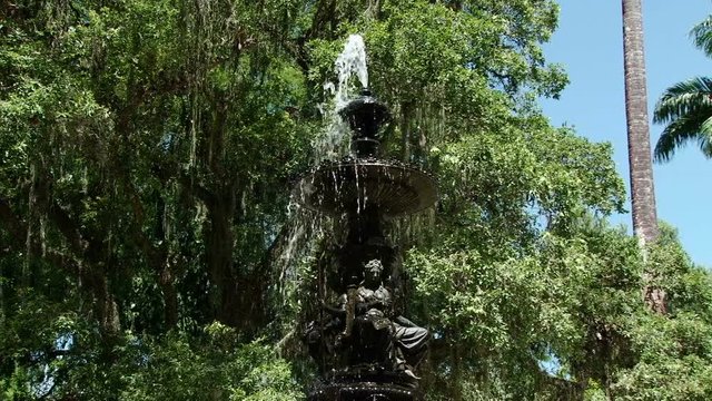 Top of fountain of the Muses in Rio de Janeiro Botanical Garden, Brazil