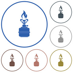 Camping stove icon vector