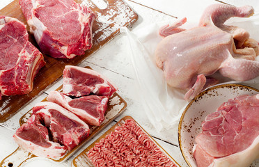 Different types of meat
