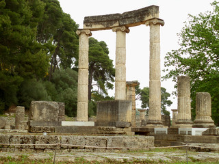 The Philippeion, ancient Greek sanctuary erected by King Philip II of Macedonia, Olympia Archaeological Site, Greece