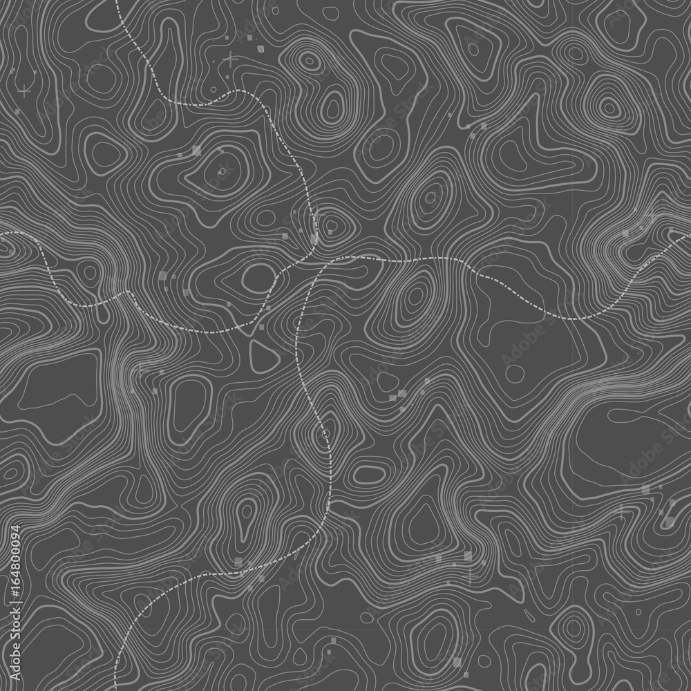 Poster seamless pattern. topographic map background with space for copy seamless texture. line topography m