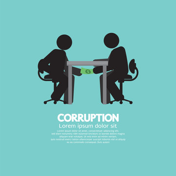 Black Symbol Of Two Men In Corruption Concept Vector Illustration