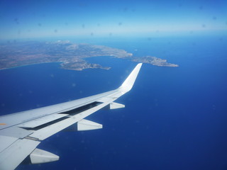 Fototapeta premium Flugzeug über Mallorca