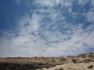 Wüstenlandschaft und bewölkter Himmel