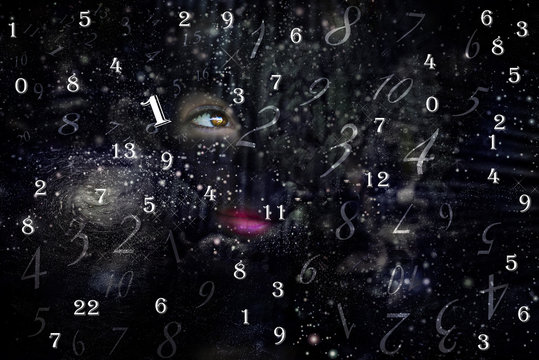 Female portrait in the Universe and numerology