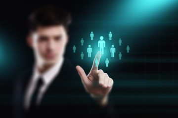 Obraz premium Human Resources HR management Recruitment Employment Headhunting Concept