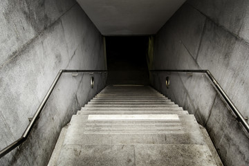 Stairs of an access to an underground tunnel
