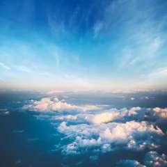 Crédence de cuisine en verre imprimé Ciel Nuages dans le panorama d& 39 atmosphère de ciel