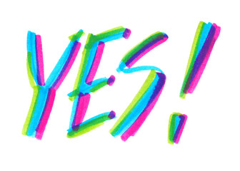 Big calligraphic hand written word 