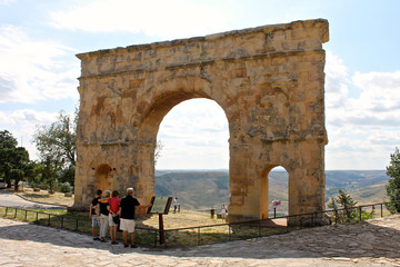 The ancient Roman arch gate of Medinaceli, in Castile and Leon, Spain