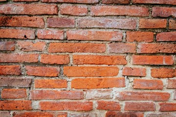 Old red brick wall background