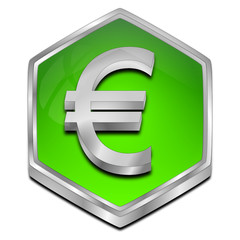 Obraz premium Button with Euro sign - 3D illustration