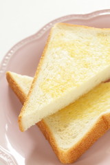 butter toast on dish