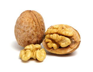 cracked walnut on white