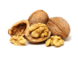 cracked walnut on white