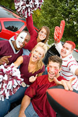 Tailgating: Group Of College Students Excited For Football Game © seanlockephotography