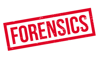 Fototapeta premium Forensics rubber stamp. Grunge design with dust scratches. Effects can be easily removed for a clean, crisp look. Color is easily changed.