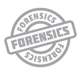 Forensics rubber stamp. Grunge design with dust scratches. Effects can be easily removed for a clean, crisp look. Color is easily changed.