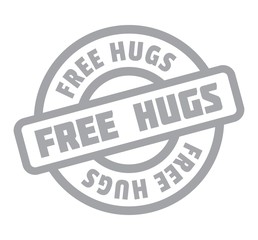 Free Hugs rubber stamp. Grunge design with dust scratches. Effects can be easily removed for a clean, crisp look. Color is easily changed.