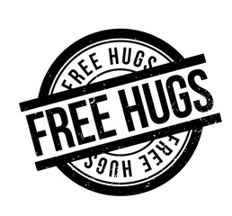Free Hugs rubber stamp. Grunge design with dust scratches. Effects can be easily removed for a clean, crisp look. Color is easily changed.