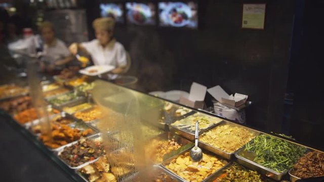 Variety of Hot Foods at a Chinese Eatery in Singapore